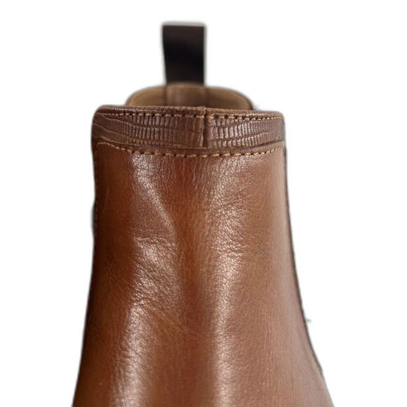 Steve Madden Duke Chelsea Ankle Boots Men's Sz 9.5 Tan Leather Upper Brown Sole - Picture 14 of 16